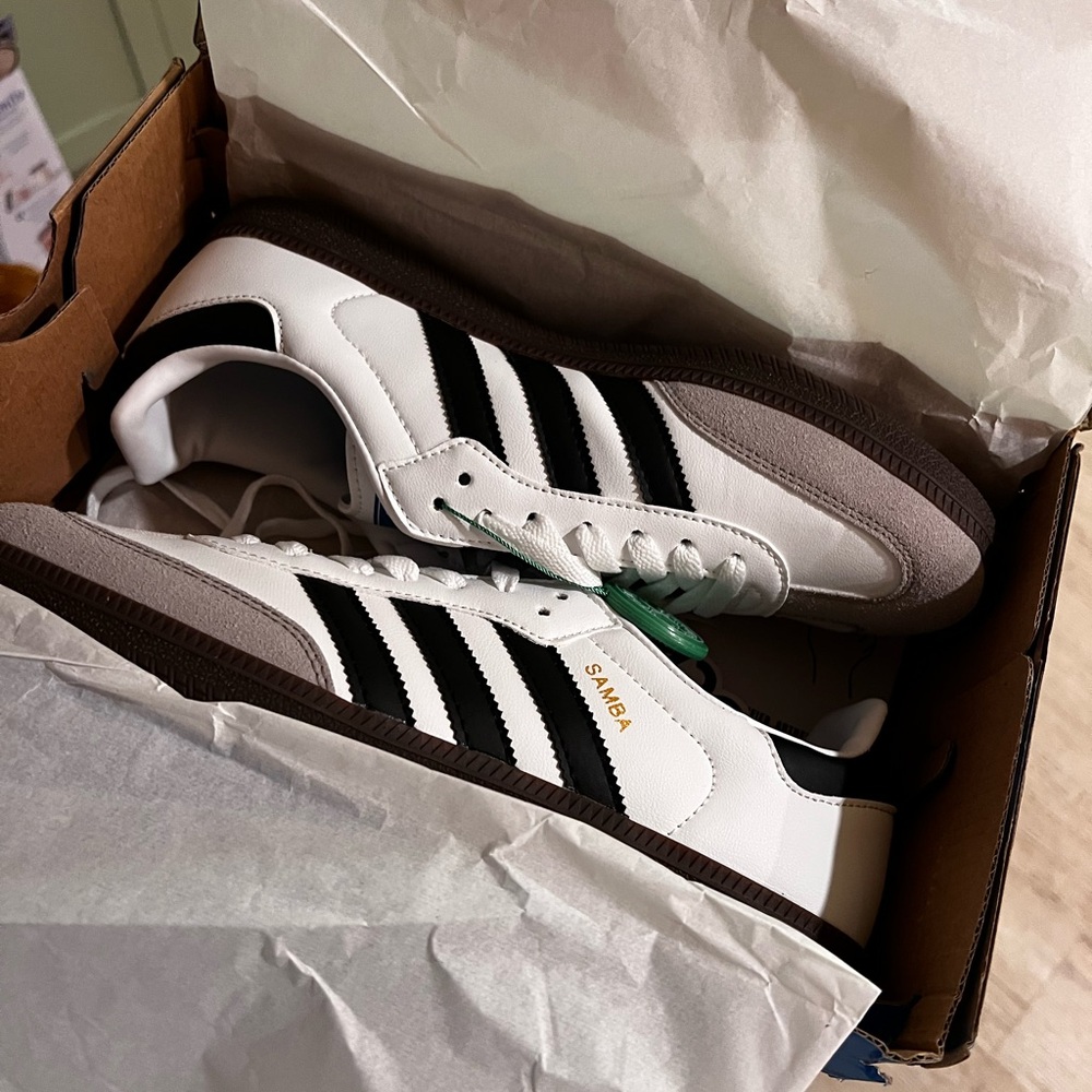 Adidas Samba White and Black Sneakers